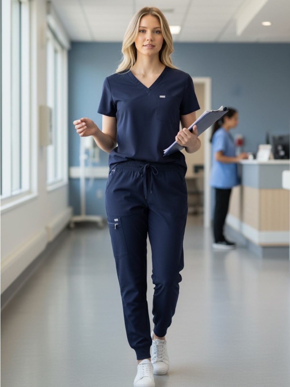 FIGS Navy Unisex Scrub Set - Top & Jogger Pants